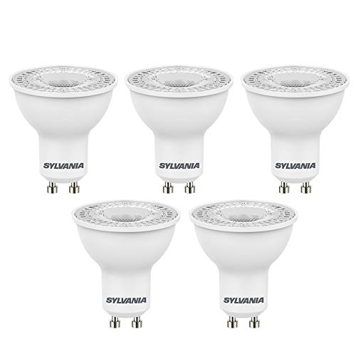 Sylvania SYL0027459 Lot de 5 Réflecteurs LED, Plastique, GU10, 4 W, Blanc