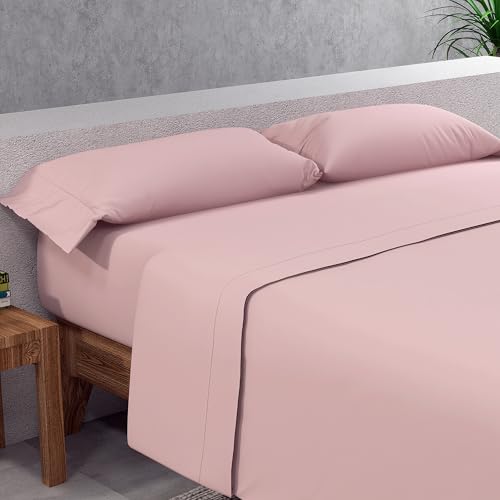 SOMNI HOME Sabana Cama 90 cm - 3 Piezas Bajera Ajustable Juego de Sábanas Lisas Microfibra Calidad Extra Agradable al Tacto Ropa de Cama Todo el Año Cama 90 Color Rosa