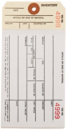 Etiquetas de inventario Aviditi G19101 autocopiativas de 2 partes en blanco y manila