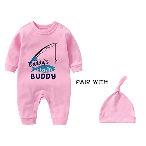 YSCULBUTOL Baby Twins Father Day Toddler Girl Clothes Daddy Fishing Buddy Baby Romper Birthday Dress2