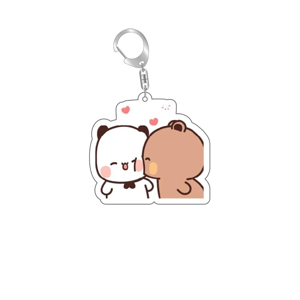 NIUVOO Cartoon Keychain Cute Panda Bubu & Dudu Keychain - Kawaii Anime Cute Keychains(Style 6)