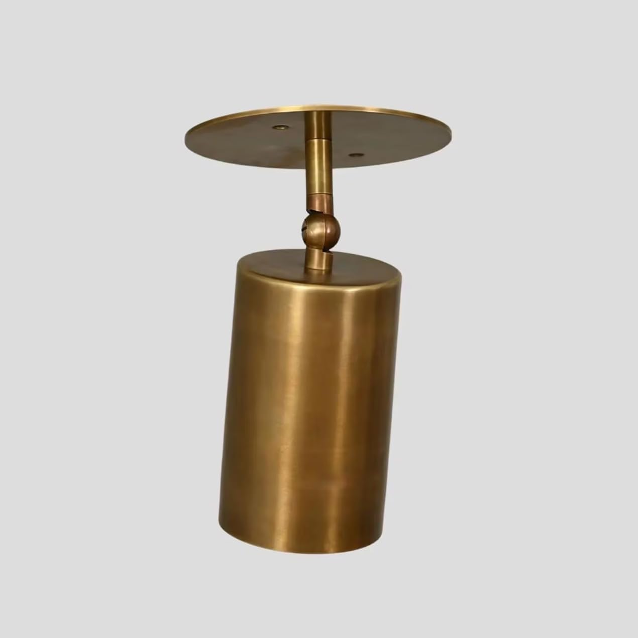 Handmade Brass Ceiling Spotlight – Adjustable Antique Brass Ceiling Light Fixture, Rotatable LED Ceiling Wall Sconce for Indoor Accent Lighting, Vintage Minimalist Spotlight (Raw Brass)