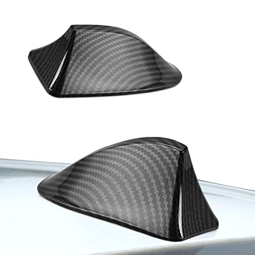 Ajxn Shark Antenna Fin Roof Aerial Base Radio Signal for Car SUV Truck Van Super Functional with Adhesive Tape Base 9 Carbon (Black)