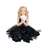 leegleri Black Tutu Princess Dress for Girls Black Costume for Girls,Tulle Sequin Willow Outfit Gift
