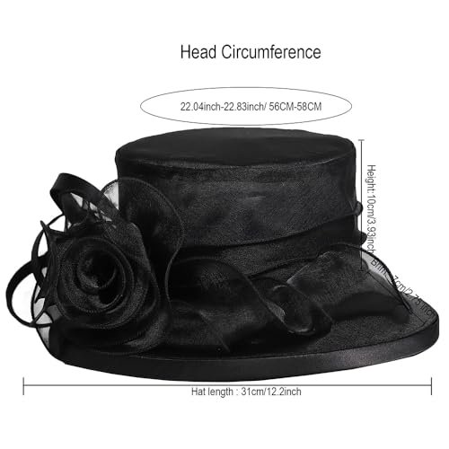 Sombrero floral para mujer para fiesta de té miniatura 3