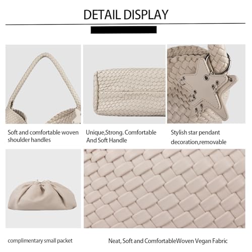 Image of Shoulder Hobo Bags for Women,Summer Beach and Travel Mini Cute Tote Bag,Soft Vegan Leather Underarm Purse for Daily | Soft Underarm Bags