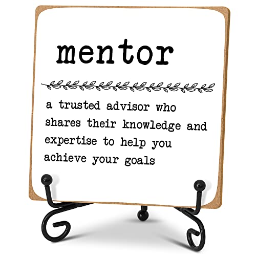 Mentor Definition Home Office Desk Decor Wood Plaque With Stand, Thank You Appreciation Gift For Mentor Boss Women Best Mom Teacher Motivational Desk Decor -A15 #TOP20