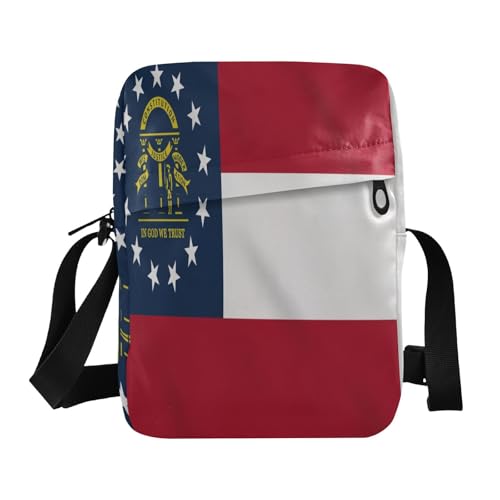 State Of Georgia Ga Flags mens messenger bag mens shoulder bags crossbody Shoulder Hand Bags Adjustable Strap for Casual Casual