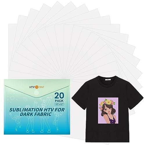 HTVRONT Sublimation HTV for Dark Fabric/Light Fabric - 20 Pack Matte...