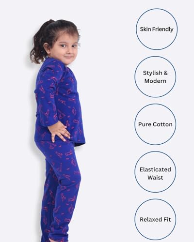 Image of Boys & Girls Premium Cotton Full Sleeves Print T-Shirt & Pyjama Set | Kids Clothing Set | Loungewear | Nightwear