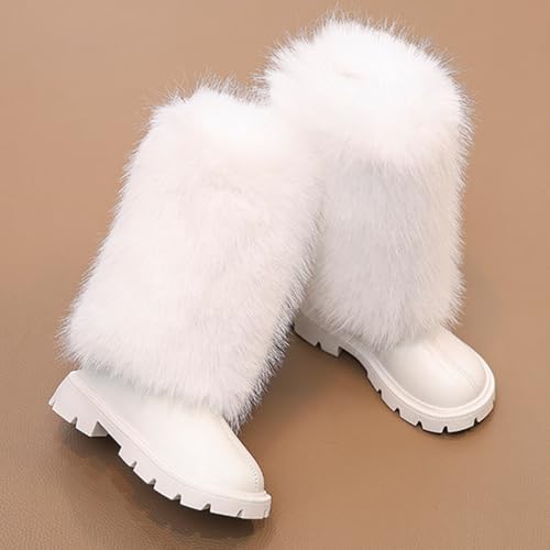 TangDao Girls Ankle Boots Fur Lined Low Heel Glitter Zipper Chelsea Booties Girls Waterproof Comfy Snow Boots Warm Winter Shoes for Little Kids/Big Kids/Toddler4