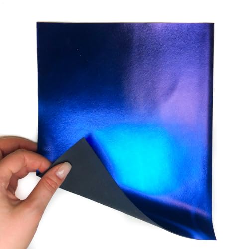 Real Bright Blue Metallic Lambskin: Genuine Shiny Leather Material for Sewing, Crafting and Jewelry Making (Royal Blue, 8x10In/ 20x25cm)