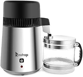 NANIHAL 750W Water Distiller Electric Purifier Stainless Steel Glass Water Filters Water Purifier to Make Clean Water for Home Use with Indicator Light Activated Carbon Filter