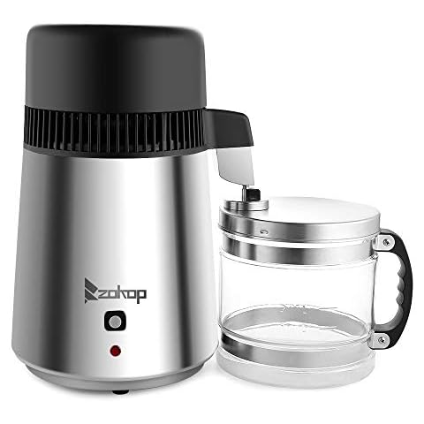K KYMYCraft Countertop Water Distiller Machine, 4L Water Purifier to Make Clean Water for Home, Distilled Water Making Machine, Distilling Pure Water Machine (Black) Cover