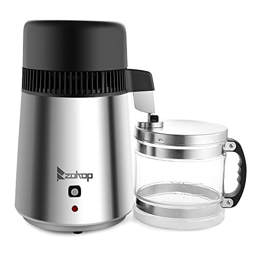 Karlhome 4L Water Distiller Machine Stainless Steel Distilled Water for Home Countertop BPA-Free Container & Stainless Steel Interior 750W Distilled Water Maker Purifier 220V