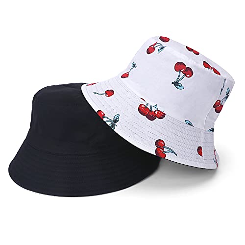 4 Pack Unisex Print Bucket Hats, Cotton Beach Sun Hat For Women Summer Travel, Outdoor Reversible Cap Double Sides Wear For Women Men Multicolor #TOP3