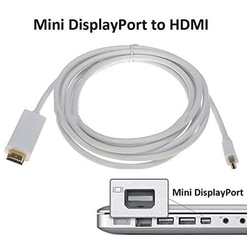 Image of Madhabi Mini DisplayPort to HDMI Cable 3M, Mini DP to HDMI Adapter Cord, Compatible with MacBook Pro, MacBook Air, iMac, Surface, Thunderbolt Port Devices, HDTV, Monitor, Projector - Black