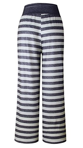 Image of AMiERY Women's Comfy Casual Pajama Pants Floral Print Drawstring Palazzo Lounge Pants Wide Leg