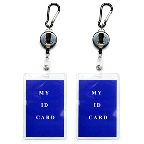 Favorict (2 pezzi) 45,7 cm ID badge LanYard Holder, poliestere laccio nome tag portachiavi (C)