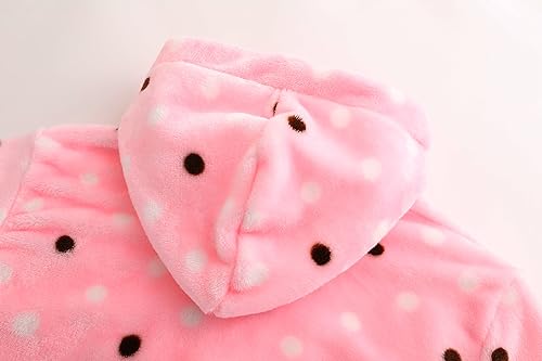 Image of Girls Fleece Robe Boys Hooded Bathrobe Soft Flannel Robe For Kids