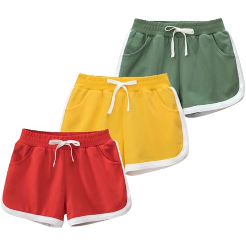 Boys Girls Summer 2 Pack Knit Sports Shorts,Toddler Baby Casual Pull-On Soft Shorts