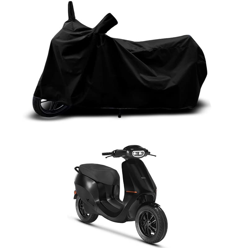 Image of 100% Scratchproof /UV-Rays /Heat Protection /Birds Dropping /Water Resistant /Dust Proof /Waterproof /Full Bike Scooty Two Wheeler Body Cover Compatible for Ola S1 Pro All Varients[Black]