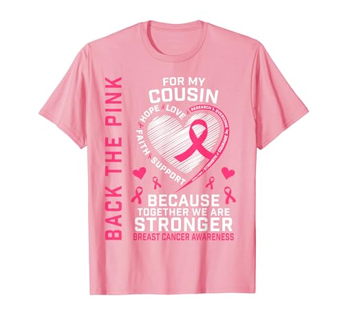 Camiseta Back The Pink Cousin Breast Cancer Awareness Shirts Camiseta