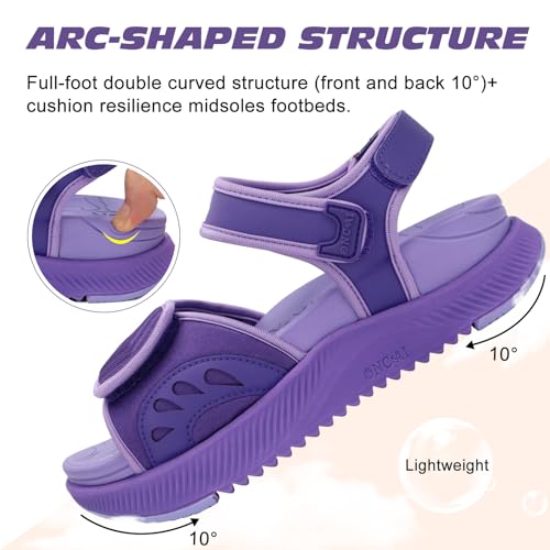 Image of ONCAI Walking Sandals Women,Arch Support Hiking Sandals with Orthotic Outdoor Footbed for Plantar Fasciitis,Water Athletic Platform Sandalias Mujer with 3 Adjustable Strap (US Size 6-12)