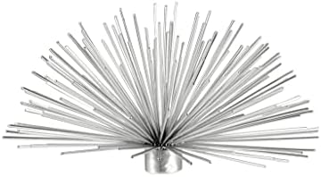 Torre & Tagus Silver Spike Hanging Wall Pod Decoration/Tabletop Sculpture - Handmade 3D Round Starburst Firework Mid Century Modern Home Decor Accent with Geometric Abstract Design (6-inch Diameter)