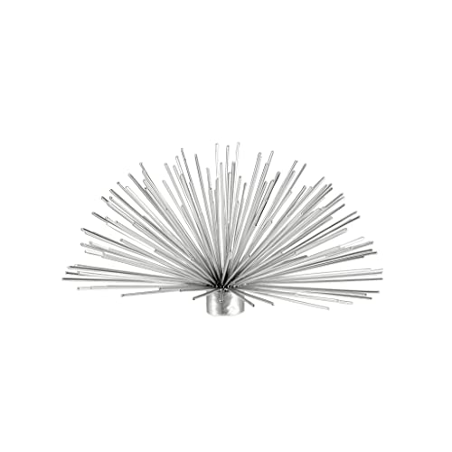 Torre & Tagus Silver Spike Hanging Wall Pod Decoration/Tabletop Sculpture - Handmade 3D Round Starburst Firework Mid Century Modern Home Decor Accent With Geometric Abstract Design (6-Inch Diameter) #TOP10