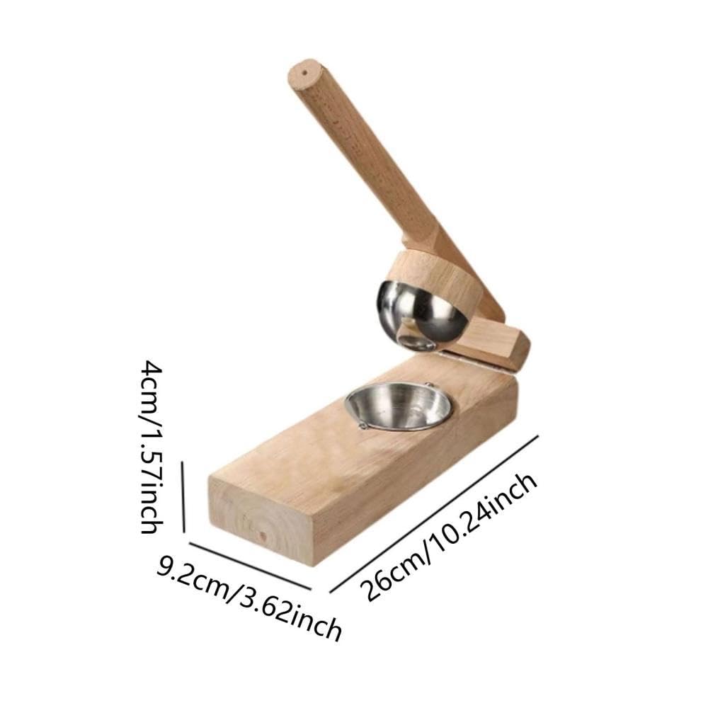 Mochi Maker Teigpresse aus Gummibaumholz Qingming Frucht Presse Dumpling Skin Werkzeug mit Sicherem Griff für Küche Restaurant Laden, Gummiholz ​​8cm