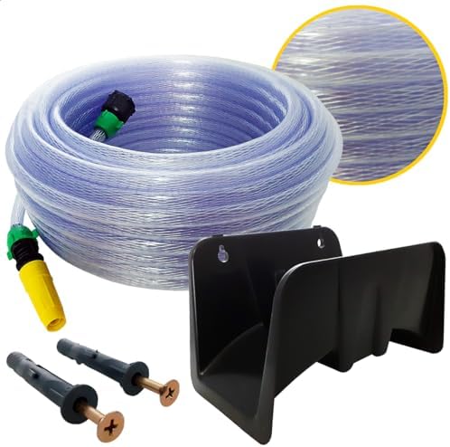 Kit Completo de Mangueira de Jardim Trançada Cristal com Suporte,...