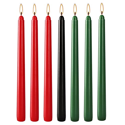 VENTDOUCE Kwanzaa - velas | velas | Velas Adviento Navidad, velas cónicas para cena vacaciones, boda, iglesia, rojo, ver, negro