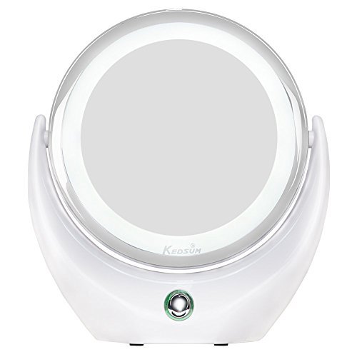 Buy KEDSUM 1X/5X LED Lighted Double Sided Makeup Mirror,Daylight LED Light Travel Mirror with