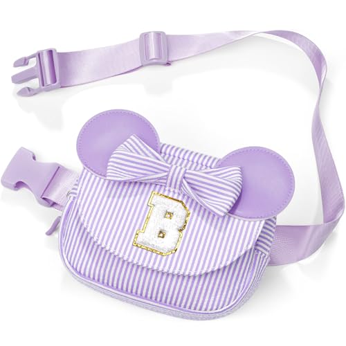 Image of Birthday Gifts for 4 5 6 7 8 9 10 11 Year Old Girls Gift for Girls Kids Daughter Personalized Initial Fanny Pack Belt Bag | Toddler Purse Gifts for Girl Purple B
