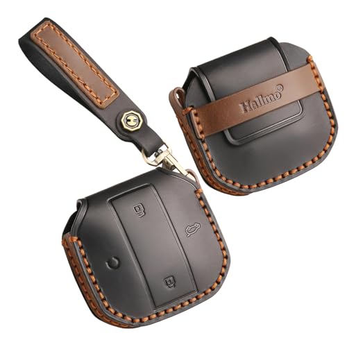 TECART New Leather Key Fob Fit for Jetour Freedom Shanhai T1 Traveller 2024 2025,Remote Key Case Cover Shell with Keychain Holder Car Accessories Black