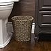 Household Essentials Seagrass Wicker Waste Basket, Handwoven Waste Bin with Metal Frame, Perfect for Bathrooms and Bedrooms,