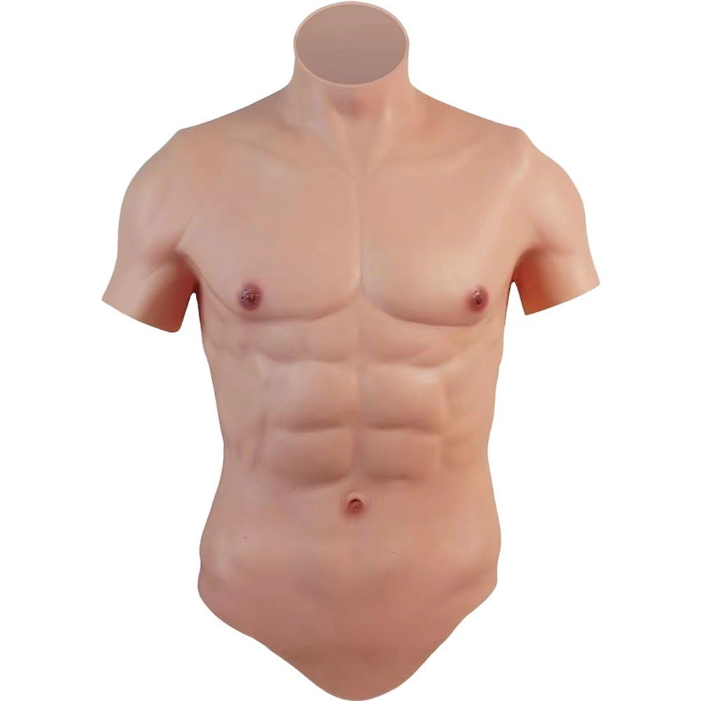 Lipfer Silicone Muscle Chest Realistic Male Chest Vest Abdominal Muscle Simulation Skin Silicone Soft Fancy Dress Costume