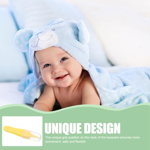 Image of LALAFINA Baby Nose Cleaner Precision Tweezers with Round Soft Tips Infant Booger Remover for Safe Nasal Care and Comfortable Breathing