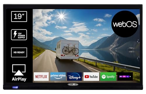 Reflexion LED19iBT 19 Zoll Smart TV (HD Ready, DVB-T2/S2/C, HDMI, CI+, Bluetooth, WLAN, 12V/230V) – Leichter Camping Fernseher für Wohnwagen, Wohnmobil, Caravan, Boot & LKW mit VESA 100x100
