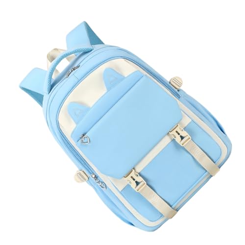Mochila funcional para estudiantes con respaldo ergonómico azul