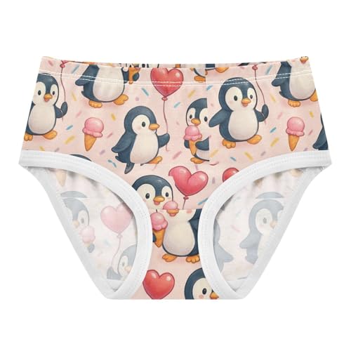 Joisal Cotton Girls Underwear Toddler Cute Cartoon Penguins Poses Girl Panties Cute Florals Underpants Briefs 2t