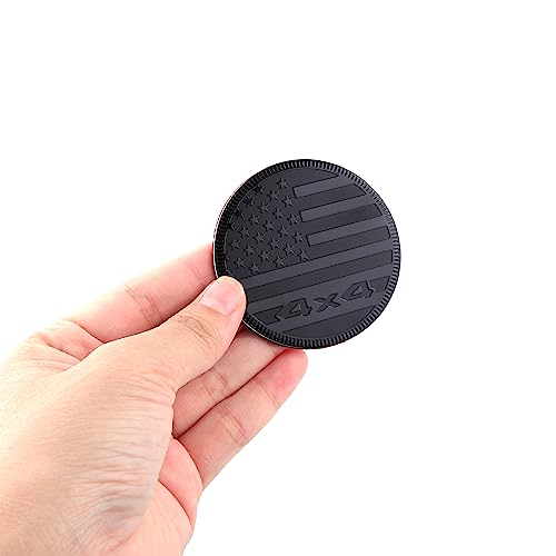 Image of 2Pcs American flag Rated 4 x 4 Metal Car Emblem car Badges Beautiful car Stickers for Motorcycle Bumper Stickers Anywhere Practical Gifts (black)
