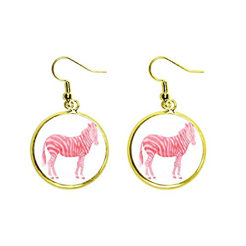 Evita accesorios pesados con pendientes de cebra roja ligeros y dorados de la UICN