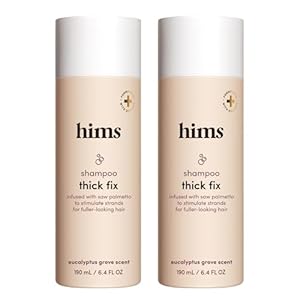 hims Thick Fix Shampoo – Saw Palmetto for Healthy Hair Growth & Thickening – Scalp Cleansing – Vegan, Sulfate-Free & Cruelty-Free – Eucalyptus Scent, 2 pack 6.4 fl oz