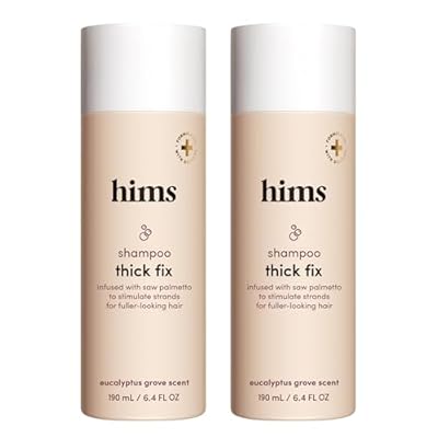 hims Thick Fix Shampoo - Saw Palmetto for Healthy Hair Growth & Thickening - Scalp Cleansing - Vegan, Sulfate-Free & Cruelty-Free - Eucalyptus Scent, 2 pack 6.4 fl oz