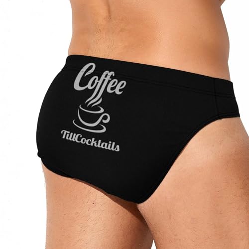 Coffee Till Cocktails Mens Swim Briefs Quick Dry Swimming Trunks Training Swimsuit Low Rise Swimwear3