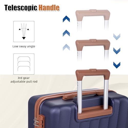 Image of Luggage Sets 6 Piece Suitcases with Wheels,ABS Hard Case Suitcases with Spinner Wheels,Durable Travel Luggage(Purple, 6 Piece Set(16 inch /20 inch /24 inch /28))