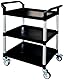 T-EQUIP PSC-130 Kunststoffwagen, 3 Etagen, LxBxH: 850 mm x 480 mm x 1000 mm, Tragfähigkeit 250 kg, Schwarz