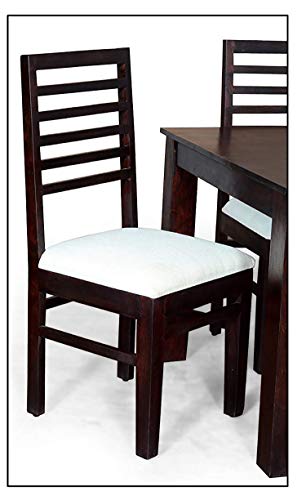 Image of Sheesham Wood 4 Seater Dining Table Set with 4 Chairs for Dining Room (Walnut Finish)